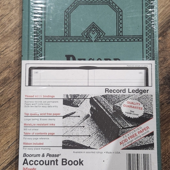 (3) brand new record books, 1 out of wrapper, Plus 1 record ledger account - Picture 3 of 3